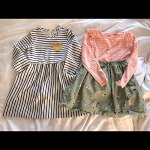 2 cat & Jack long sleeve dresses - 5T